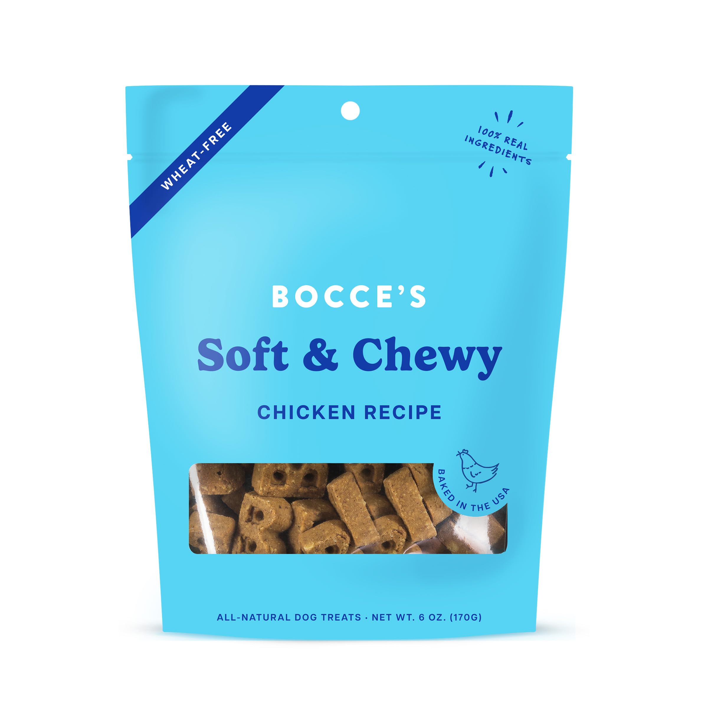 Galletas suaves de Bocce's Bakery de pollo, ideales para perros con dientes sensibles.