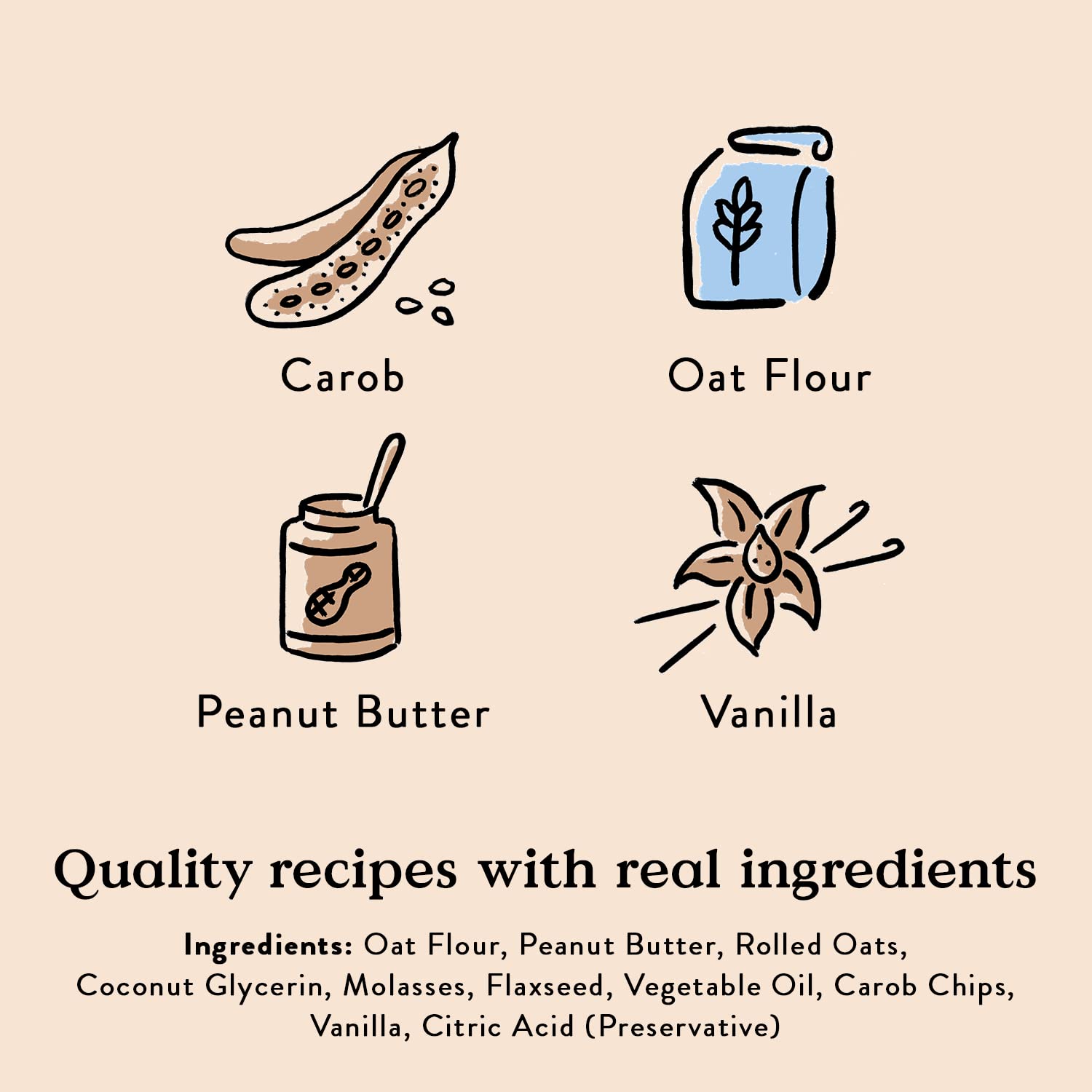 Bocce’s Bakery ingredientes reales en cada galleta para perro.