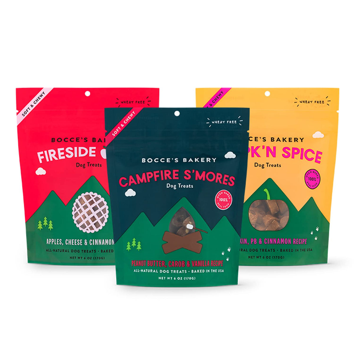 Bocce's Bakery: set de premios fuego para perros, ideal para entrenamiento.