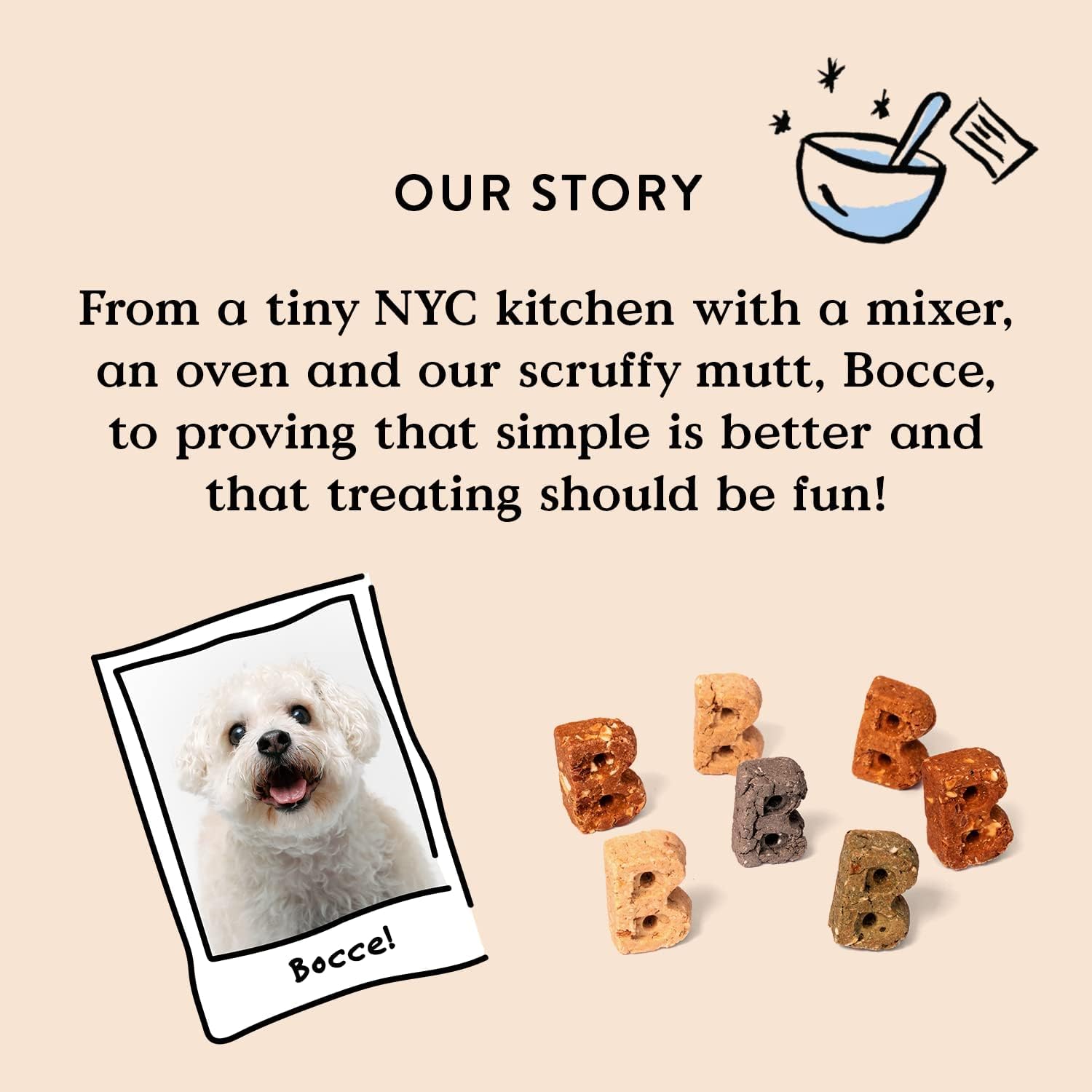 Golosinas Bocce's Bacn Nutty textura suave y masticable para perros.