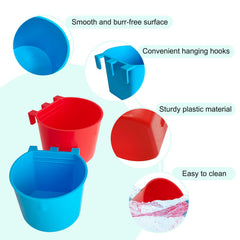 Bonchoice tazas de jaula para aves en rojo, diferenciación clara entre alimentos y agua