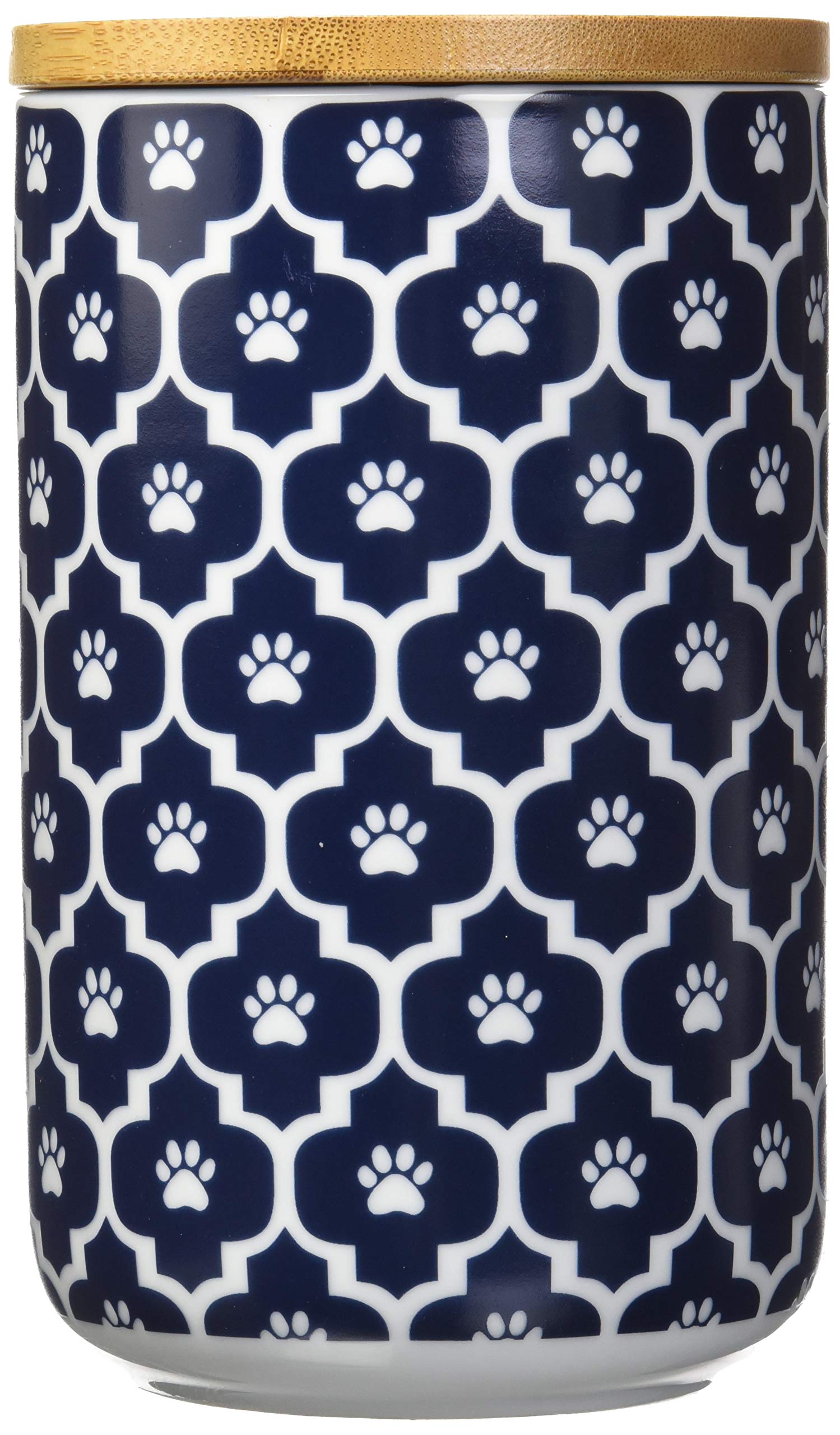 Bone Dry Lattice tazón para mascotas en azul náutico, ideal para golosinas y comida diaria.