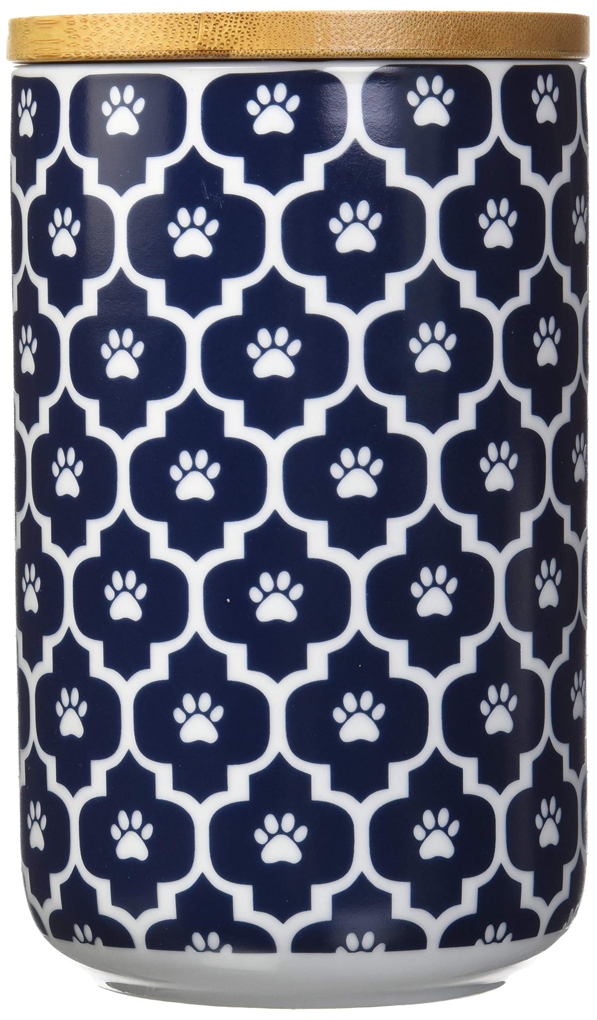 Bone Dry Lattice tazón para mascotas en azul náutico, ideal para golosinas y comida diaria.