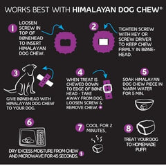 Himalayan Dog Chew Bonehead grande: estimula masticación interactiva en perros.