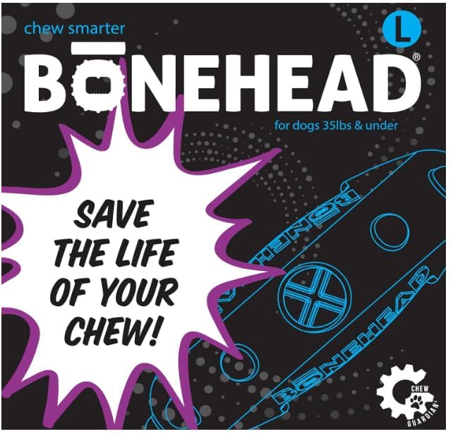 Himalayan Dog Chew Bonehead grande: fácil de limpiar y duradero.