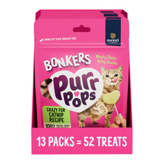 Bonkers Purrpops: paquete de 52 piruletas para fortalecer el vínculo con tu gato.