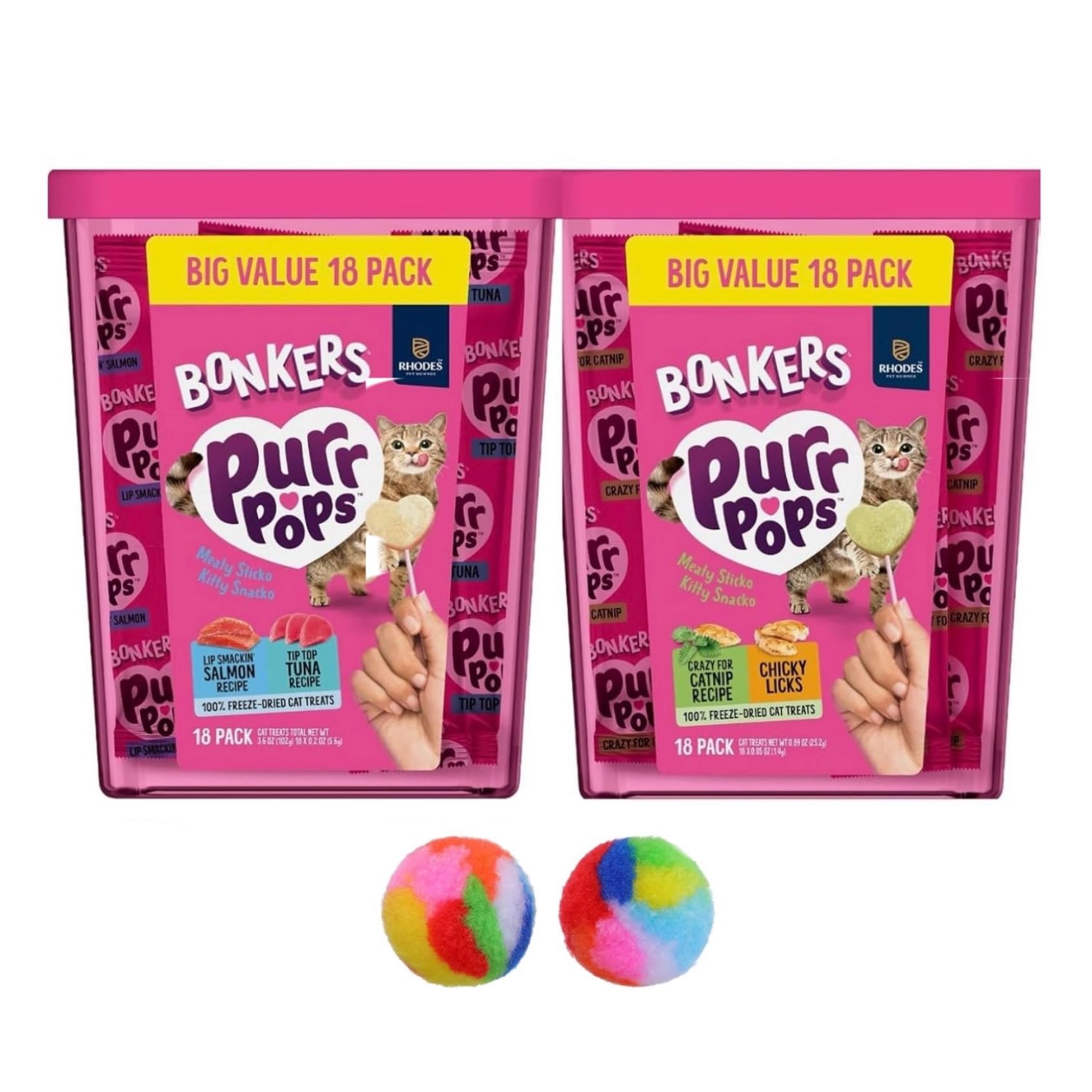 BONKERS Purrpops en tub variedad, ideal para momentos de vínculo con tu gato.
