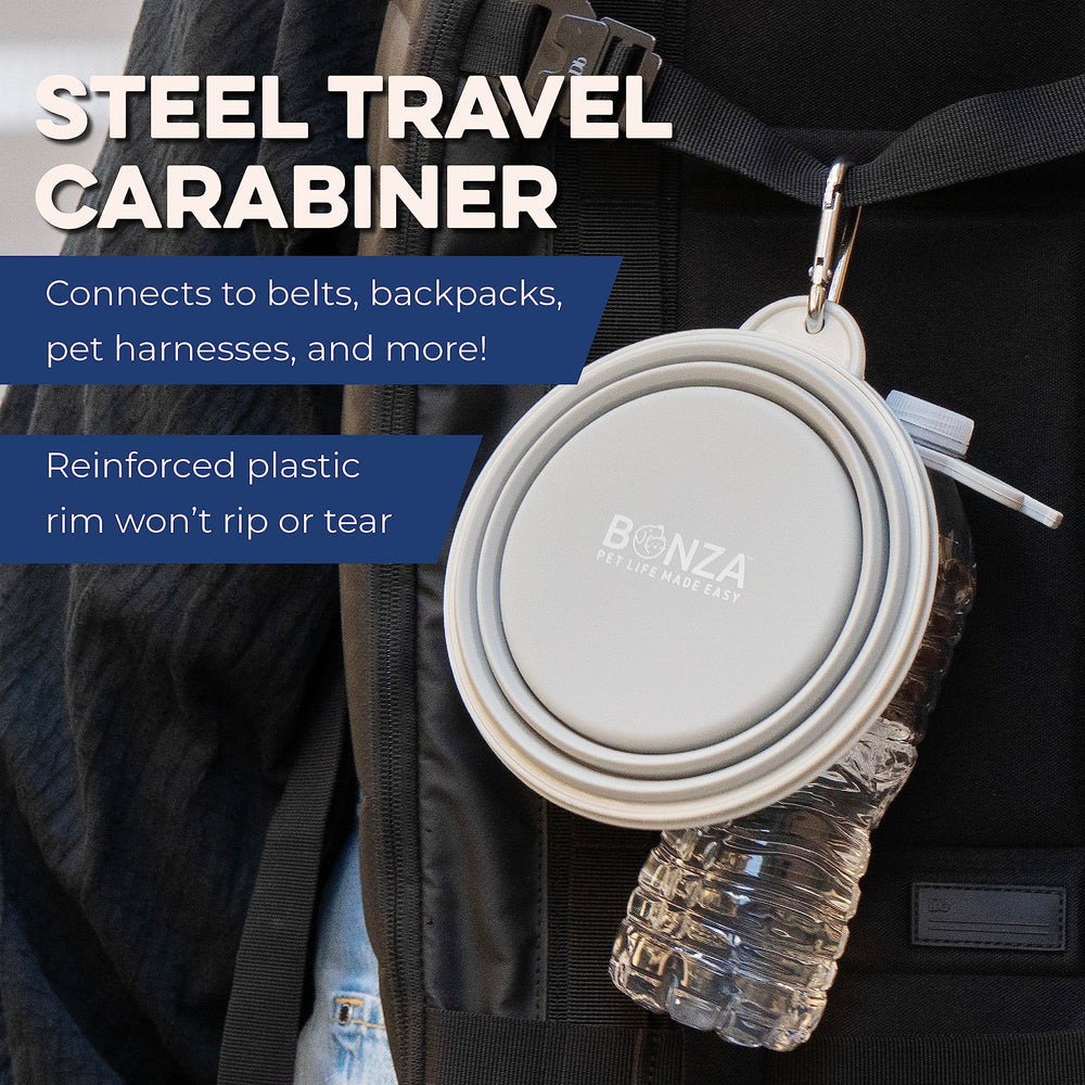Cuenco para perros grandes, plegable y práctico para rutas largas.