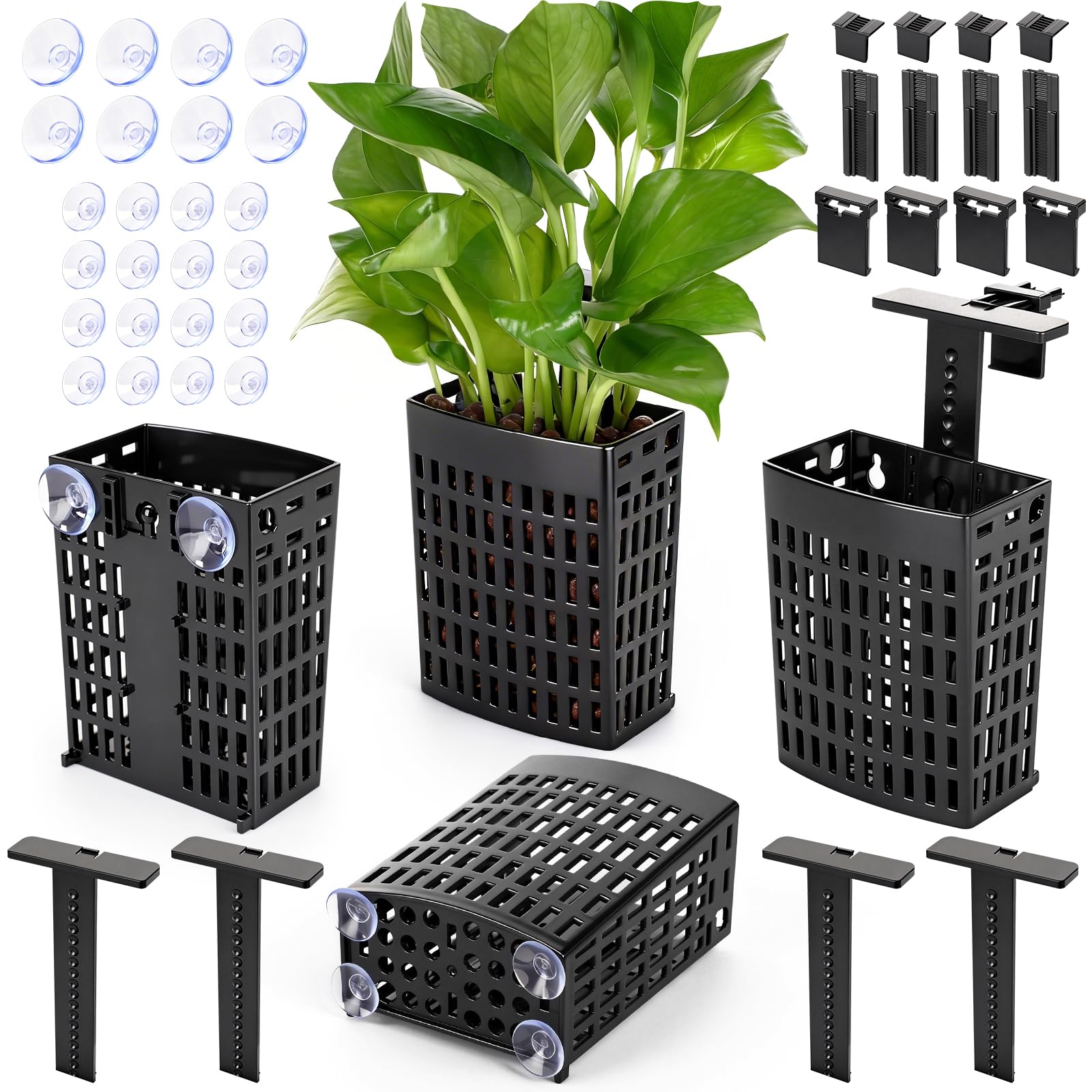 Borlech soporte-planta-acuario-ajustable para organización y estética