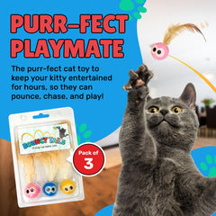 Bouncy Tails: bola con ojos grandes que atrae la atención del gato para acecho ligero