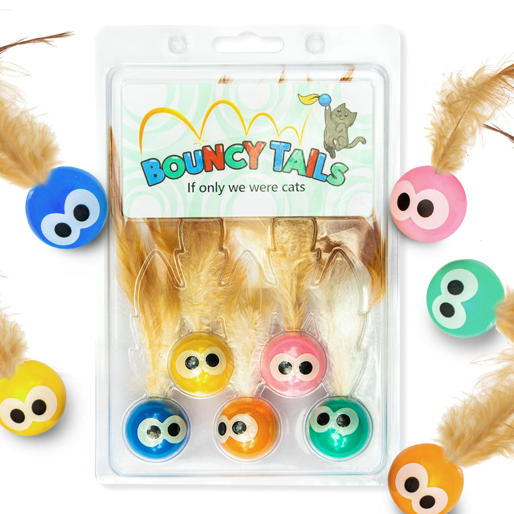 Bouncy Tails conjunto de 5 pelotas para gatos y gatitos