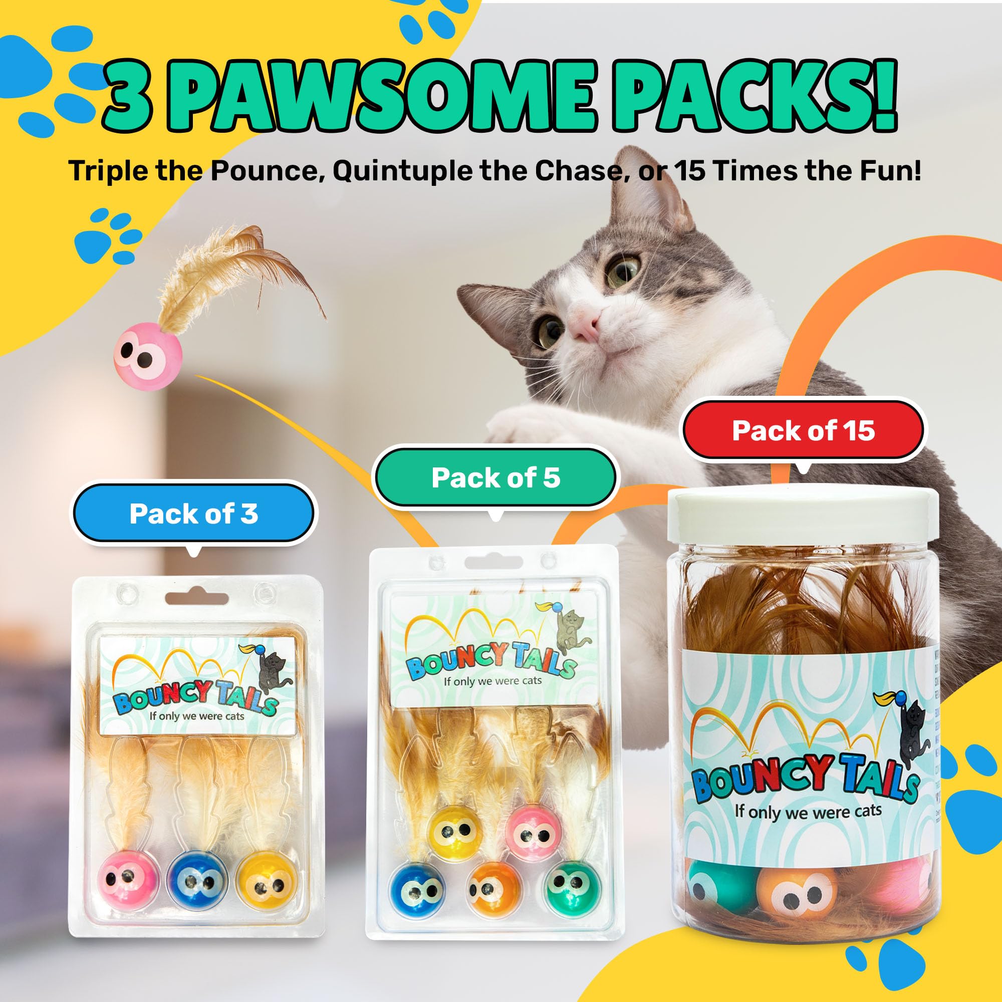 Bouncy Tails: complemento ideal para sesiones de juego con varitas y cuerdas para gatos