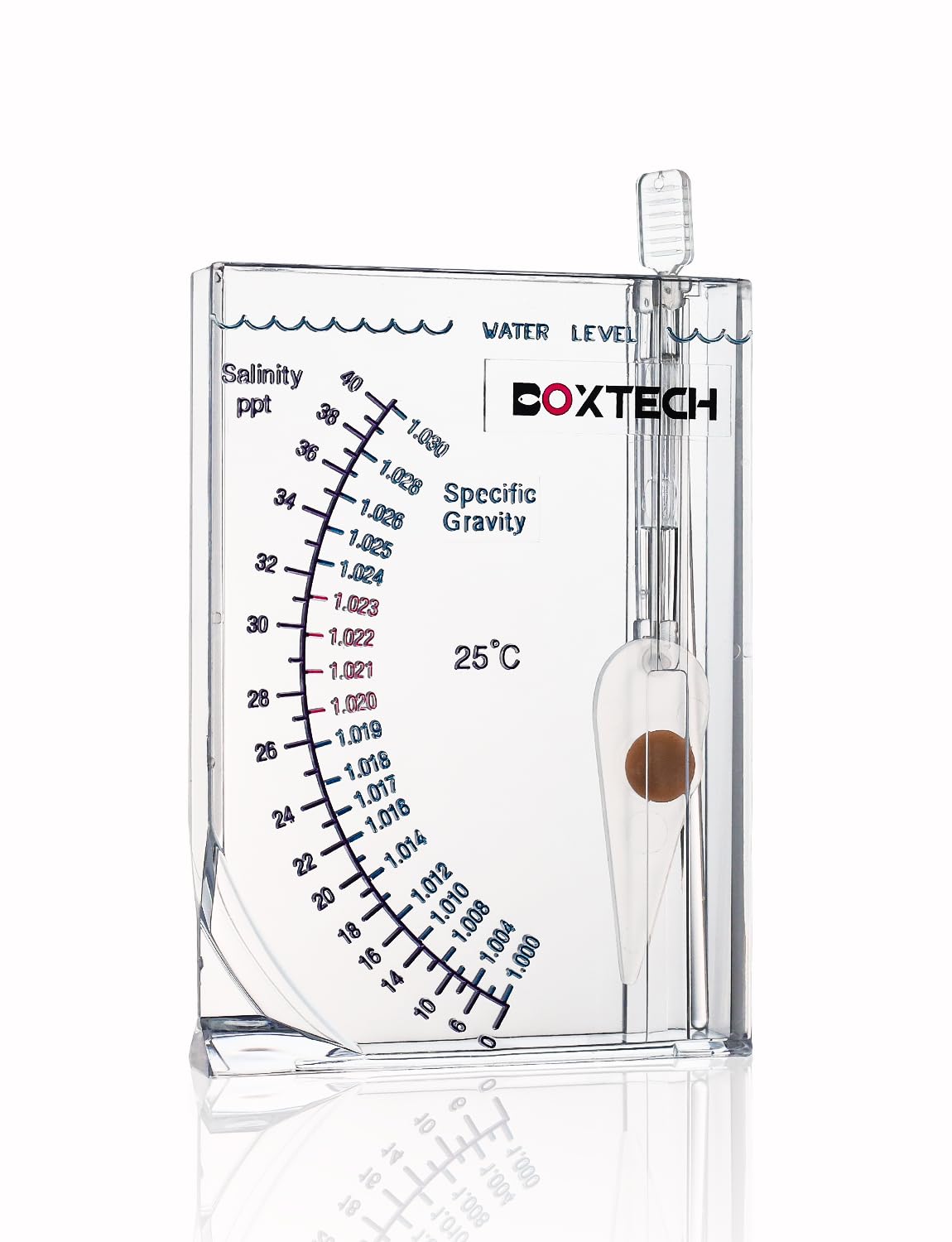 Boxtech Aquarium Marine Test verifica la salinidad con precisión.