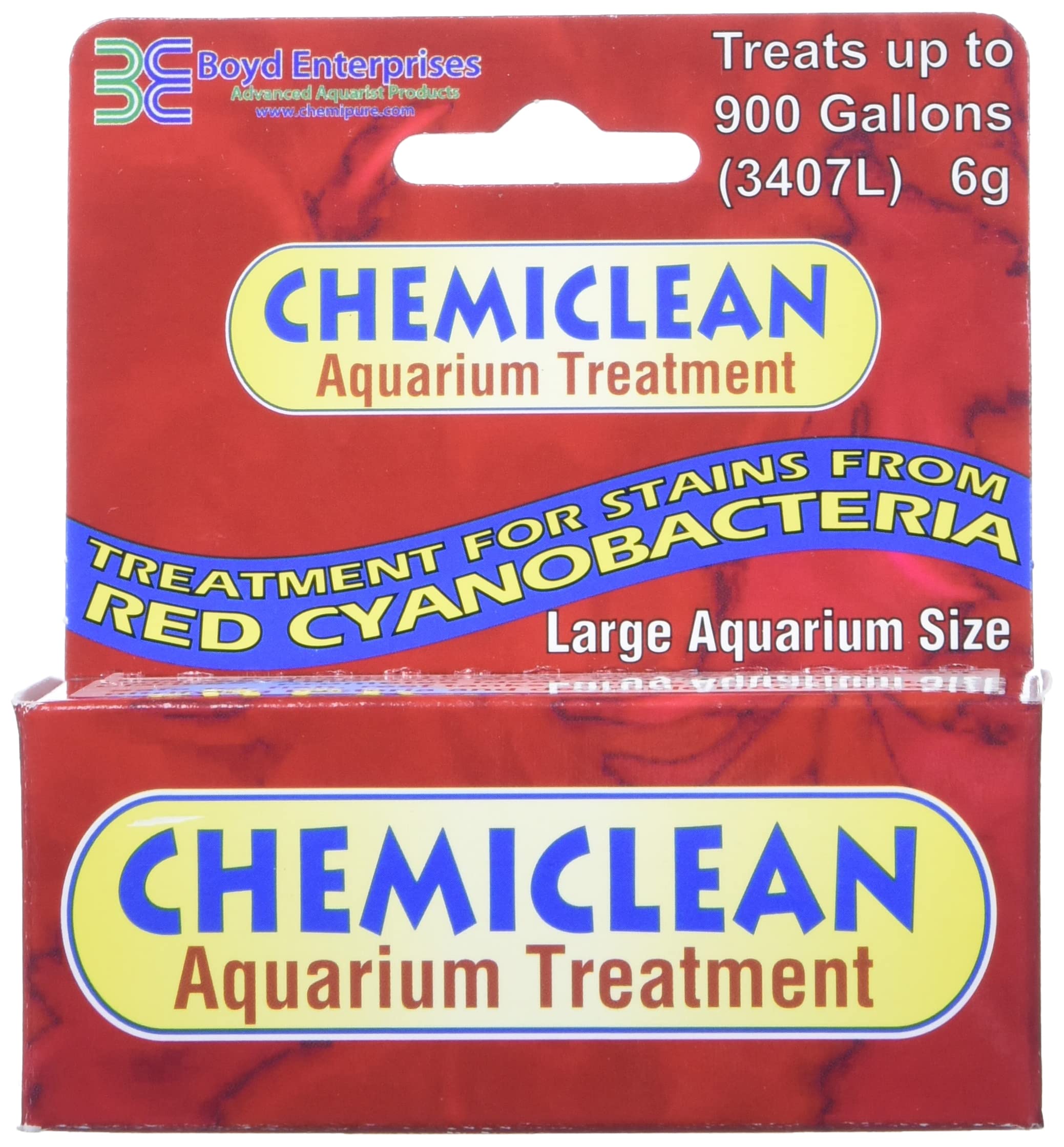 Boyd Chemi-Clean 6g eliminacion-cianobacterias-azules-verdes, mejora la claridad del agua del acuario.