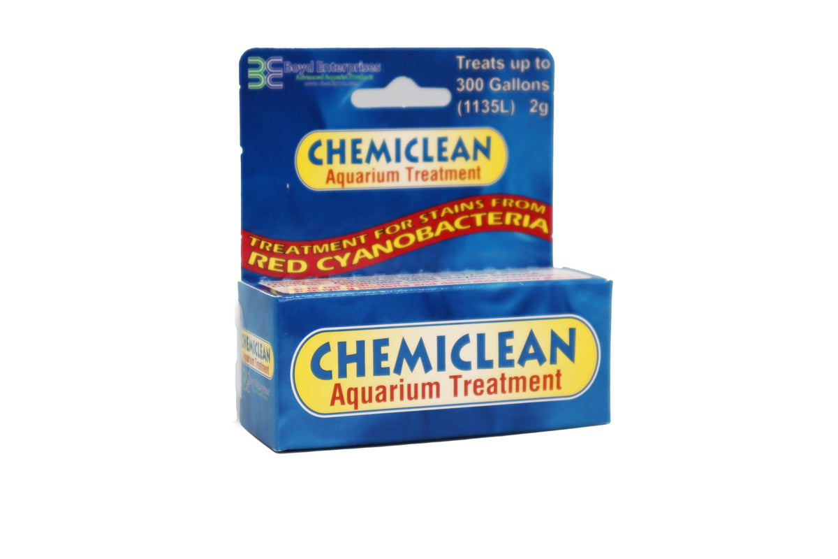 Boyd Chemiclean 2g aplicado en acuario para eliminar cianobacterias