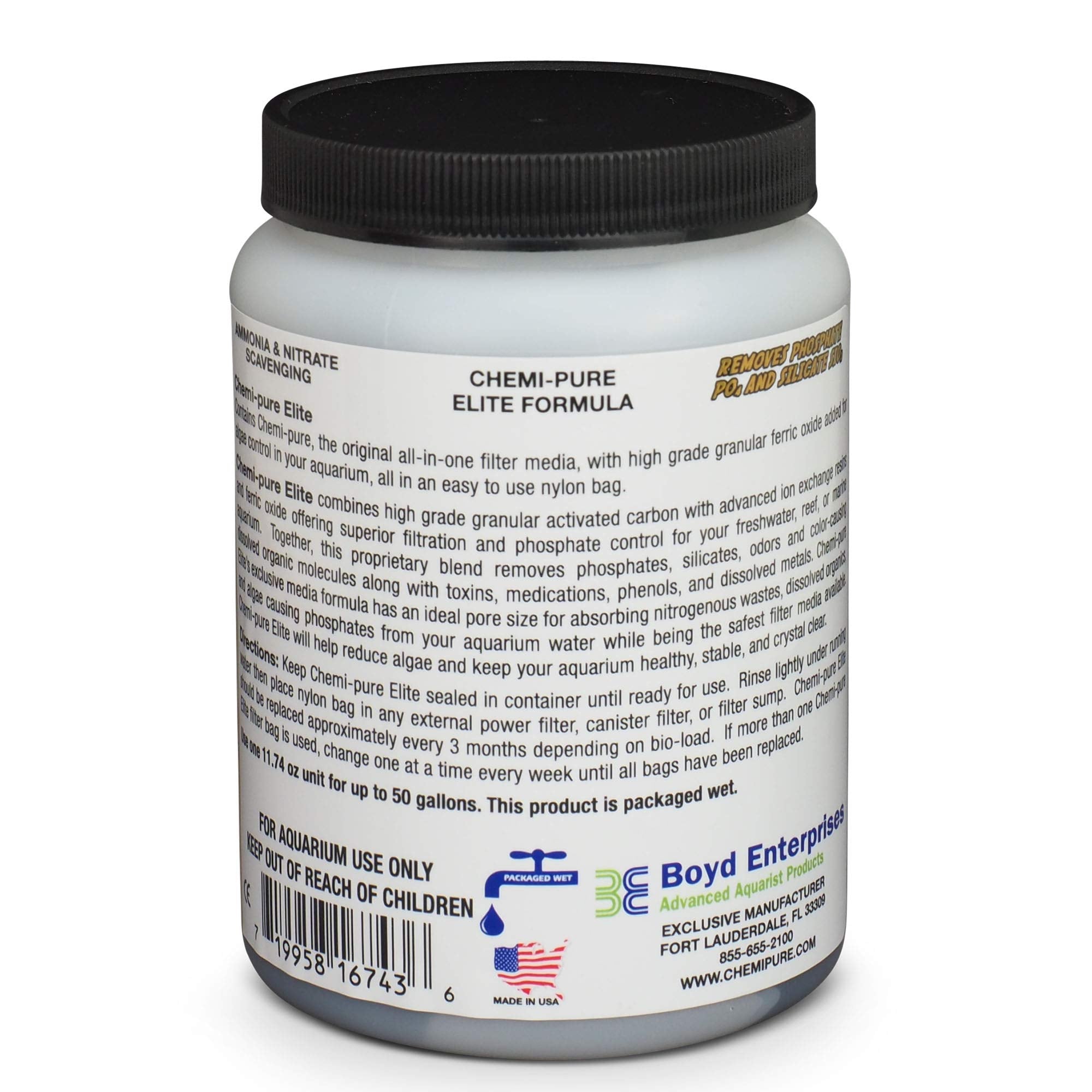 Chemipure Elite, medios de absorción de tamaño ideal para agua clara.