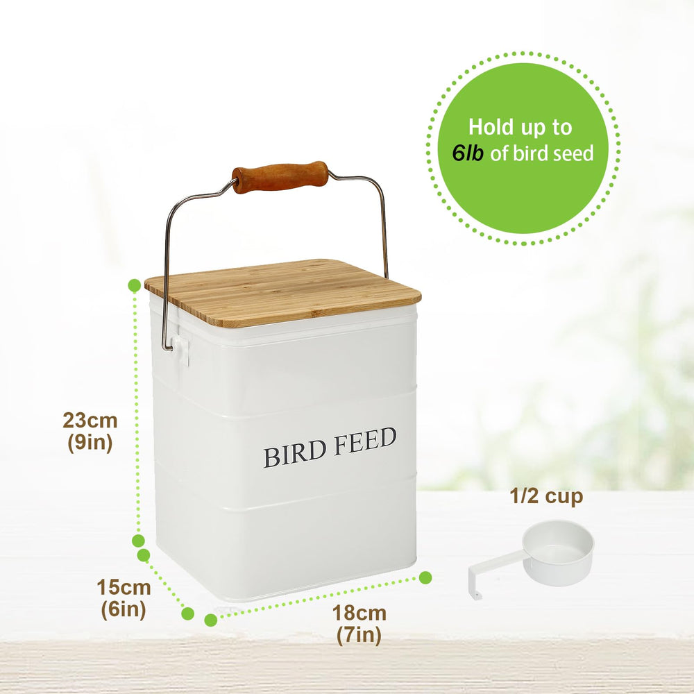 Brabtod lata de metal para alimentos de aves acabado esmaltado para estilo