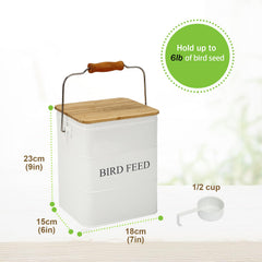 Brabtod lata de metal para alimentos de aves acabado esmaltado para estilo