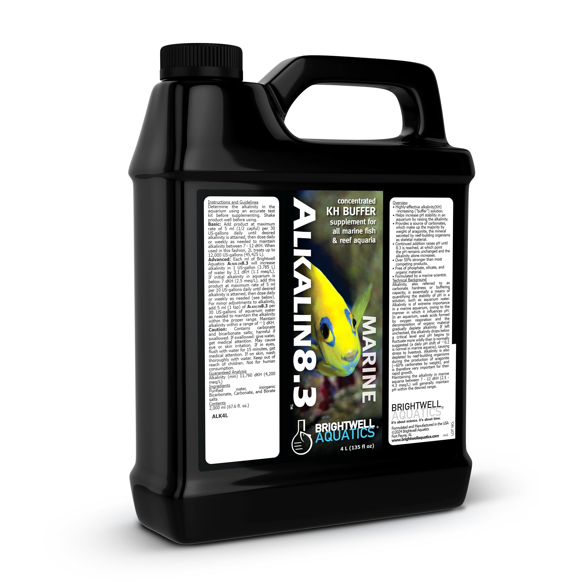Brightwell Alkalin8.3: botella concentrado buffer para estabilidad KH en acuarios marinos