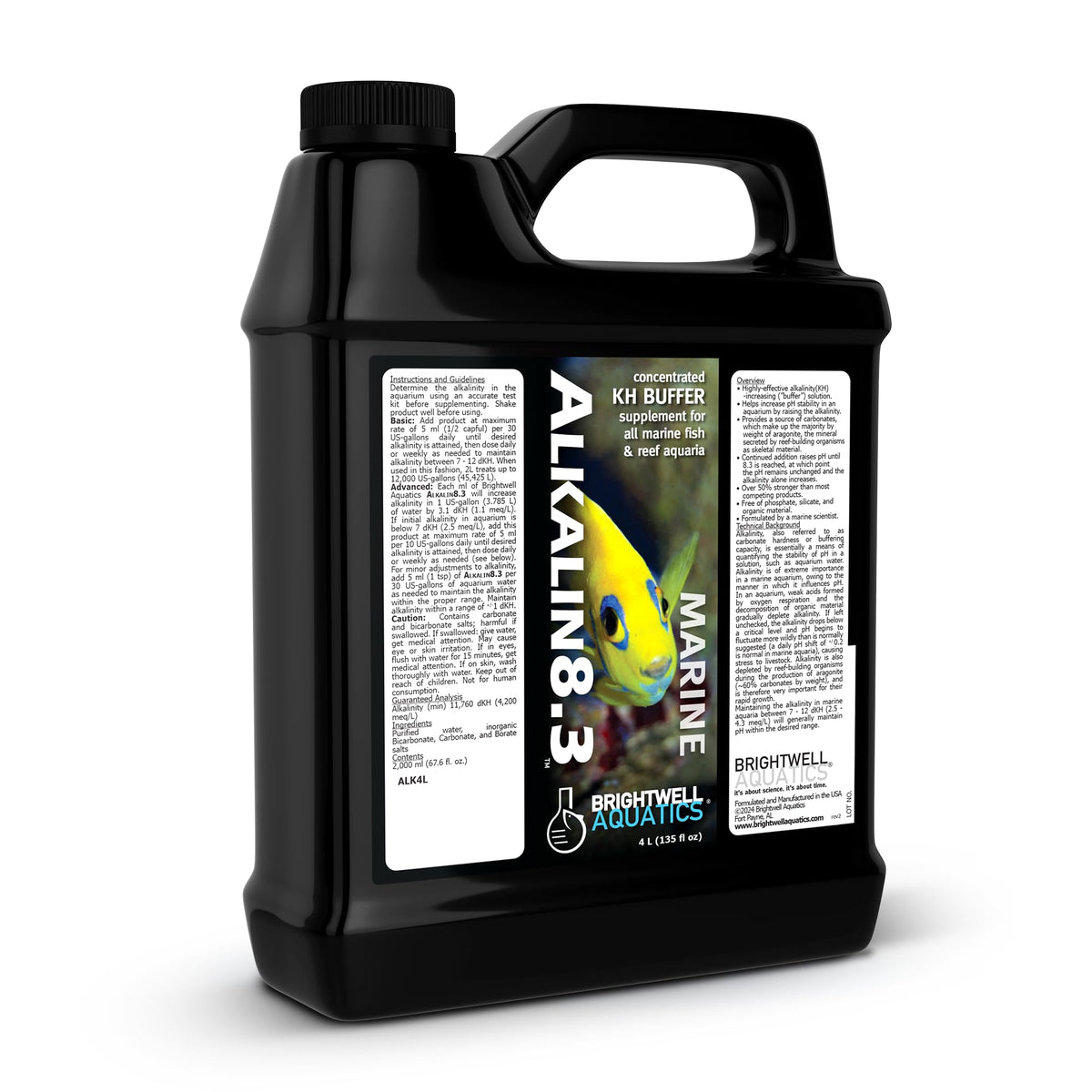 Brightwell Alkalin8.3: botella concentrado buffer para estabilidad KH en acuarios marinos