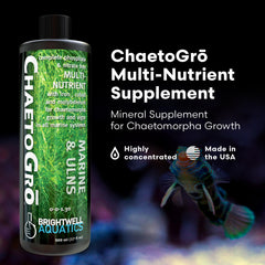Botella ChaetoGro de Brightwell Aquatics para usos en acuario marino
