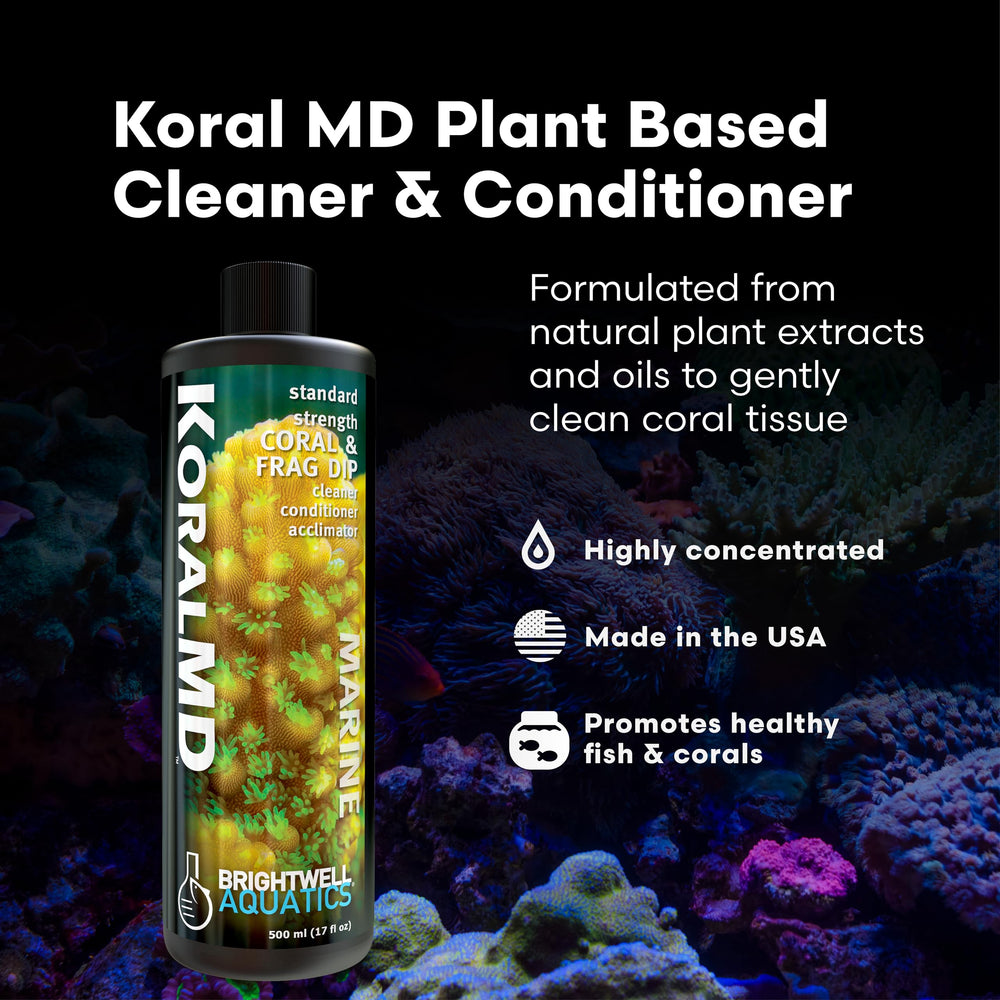 Brightwell Koral MD Dip, aplicación de dip para corales, limpieza inicial segura.