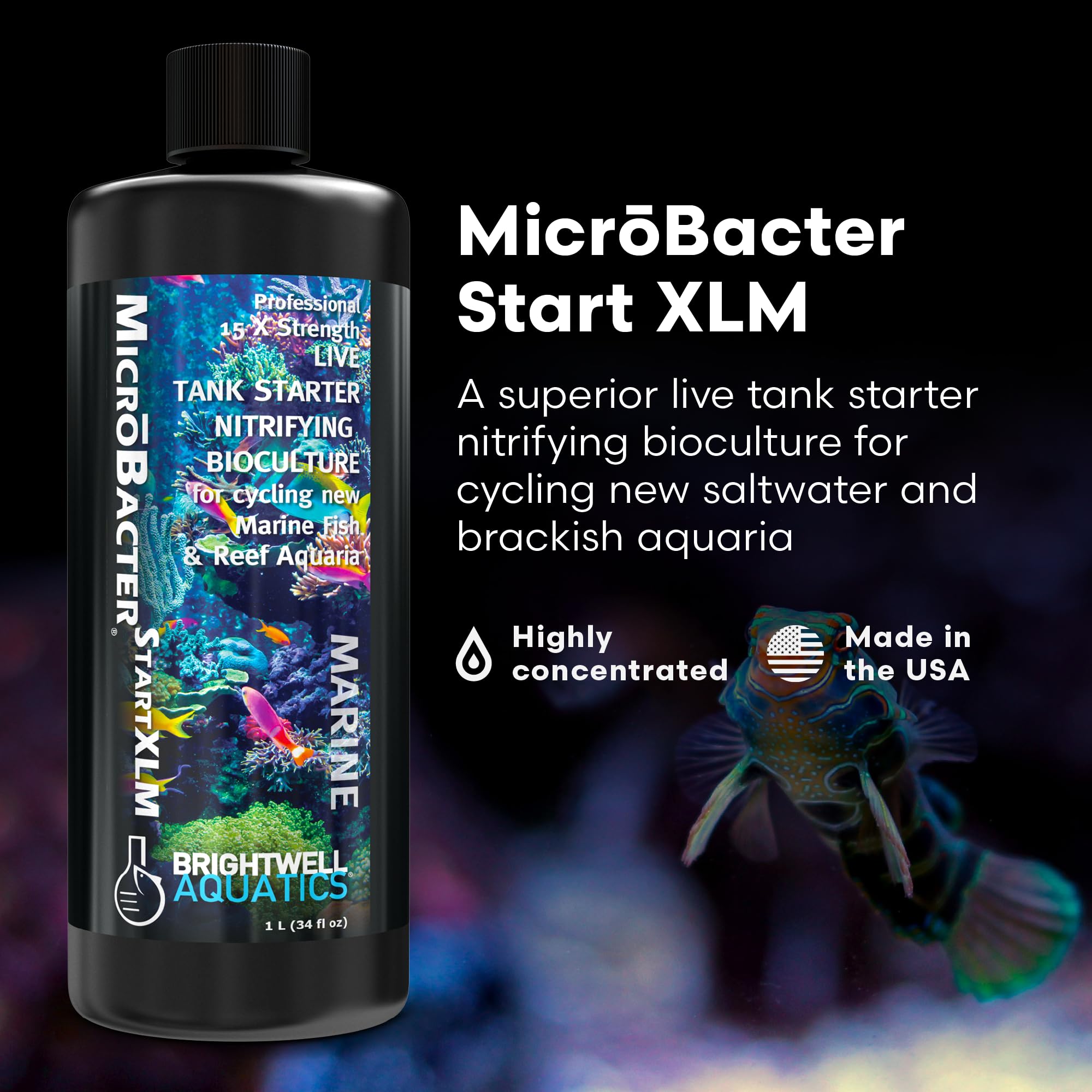 Etiqueta frontal de MicroBacter Start XLM mostrando concentración y uso recomendado.