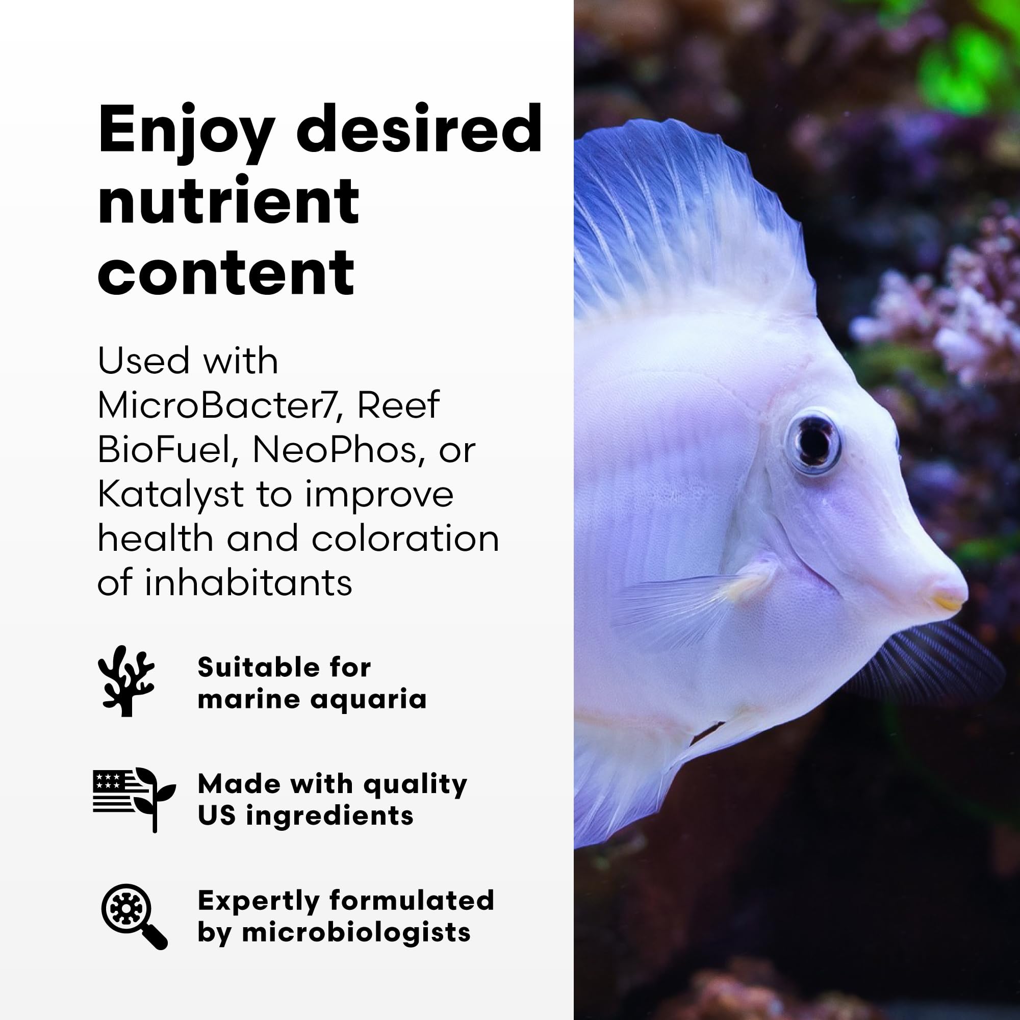 Brightwell NeoNitro etiqueta detallada, facilita comprensión de composición de nutrientes