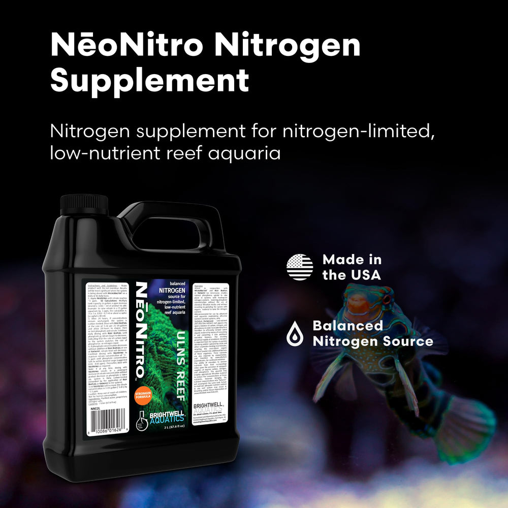 NeoNitro Brightwell Aquatics, etiqueta detallada con instrucciones de uso.