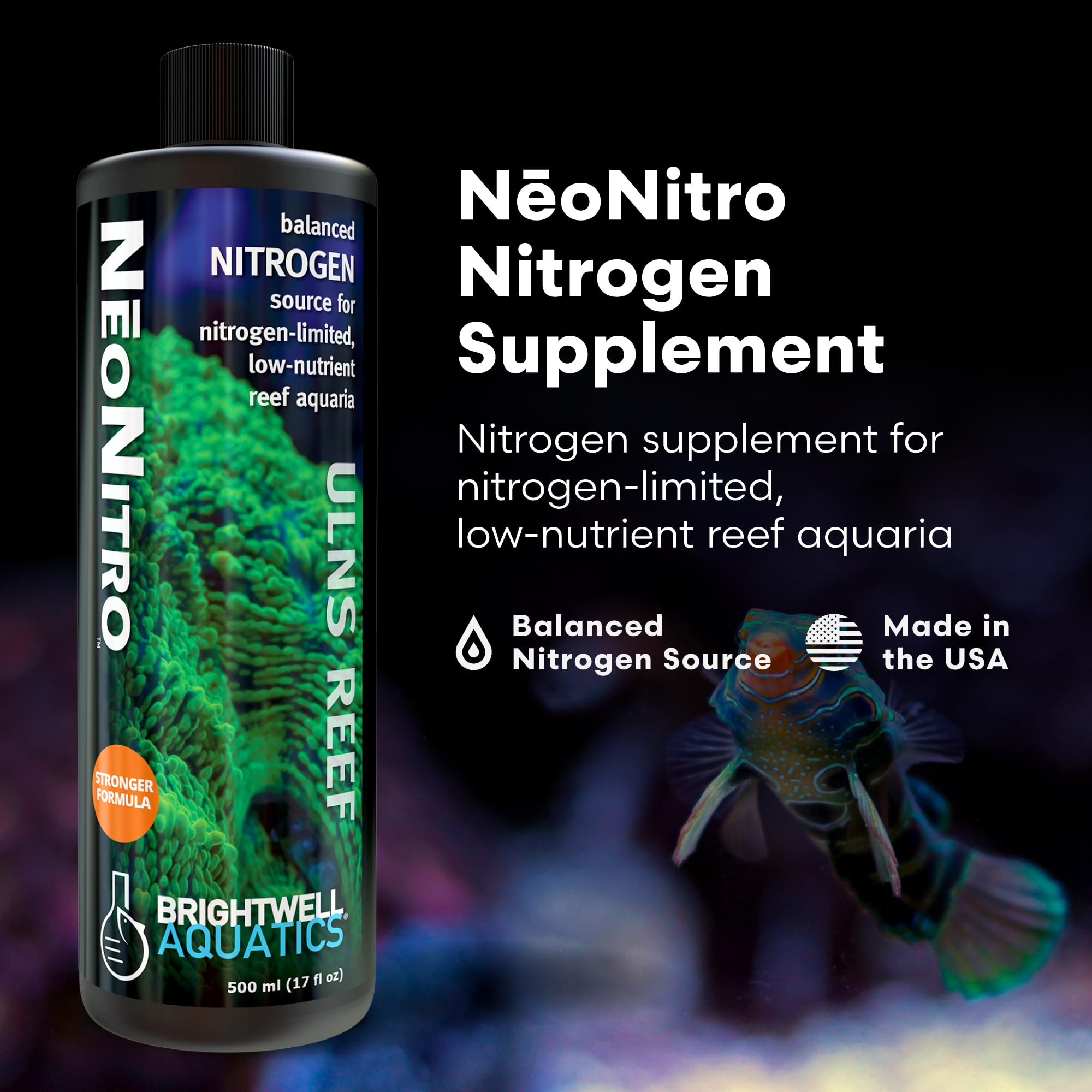 Brightwell NeoNitro vertido en arrecife, promueve equilibrio de carbono y nitrógeno