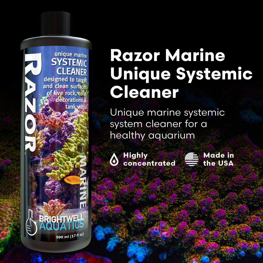 Brightwell Aquatics Razor Marine mantiene el vidrio del acuario más transparente