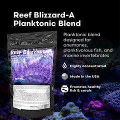 Brightwell Aquatics Reef Blizzard-A, alimento en polvo para peces planktívoros, mejora la respuesta al alimento.