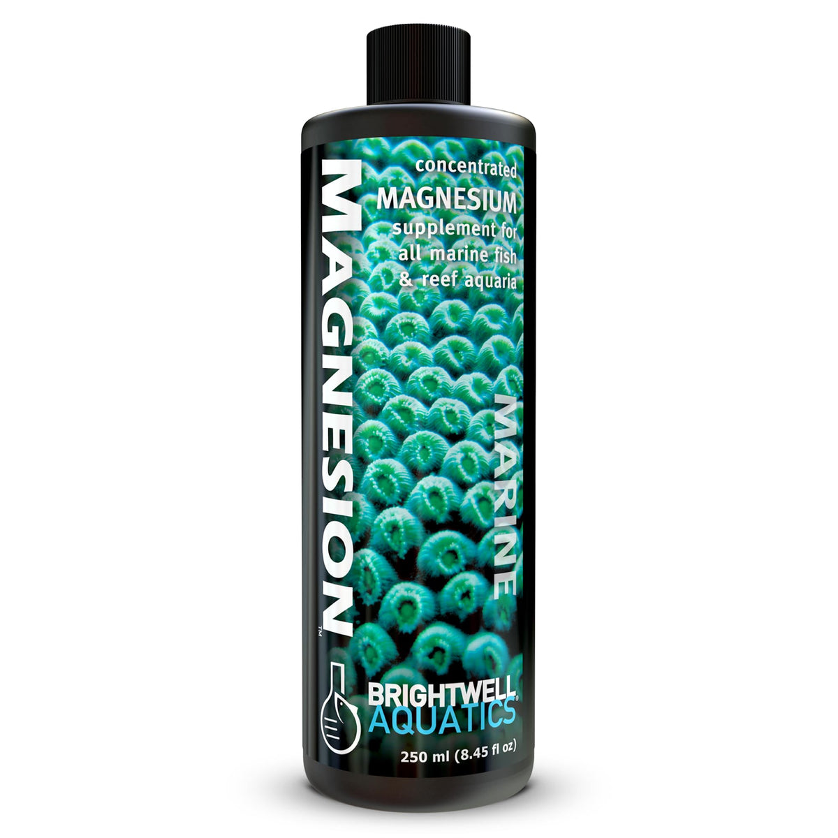 Brightwell Magnesion Líquido: vertido de la botella para ajustar el magnesio en acuarios de arrecife.