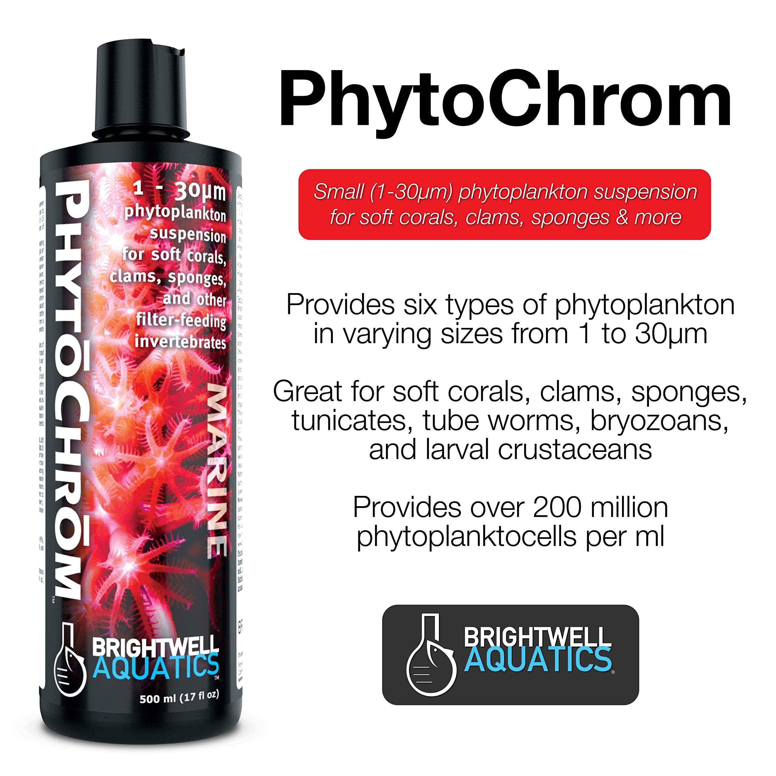 PhytoChrom de Brightwell, ideal para corales blandos y esponjas, favorece la coloración natural.