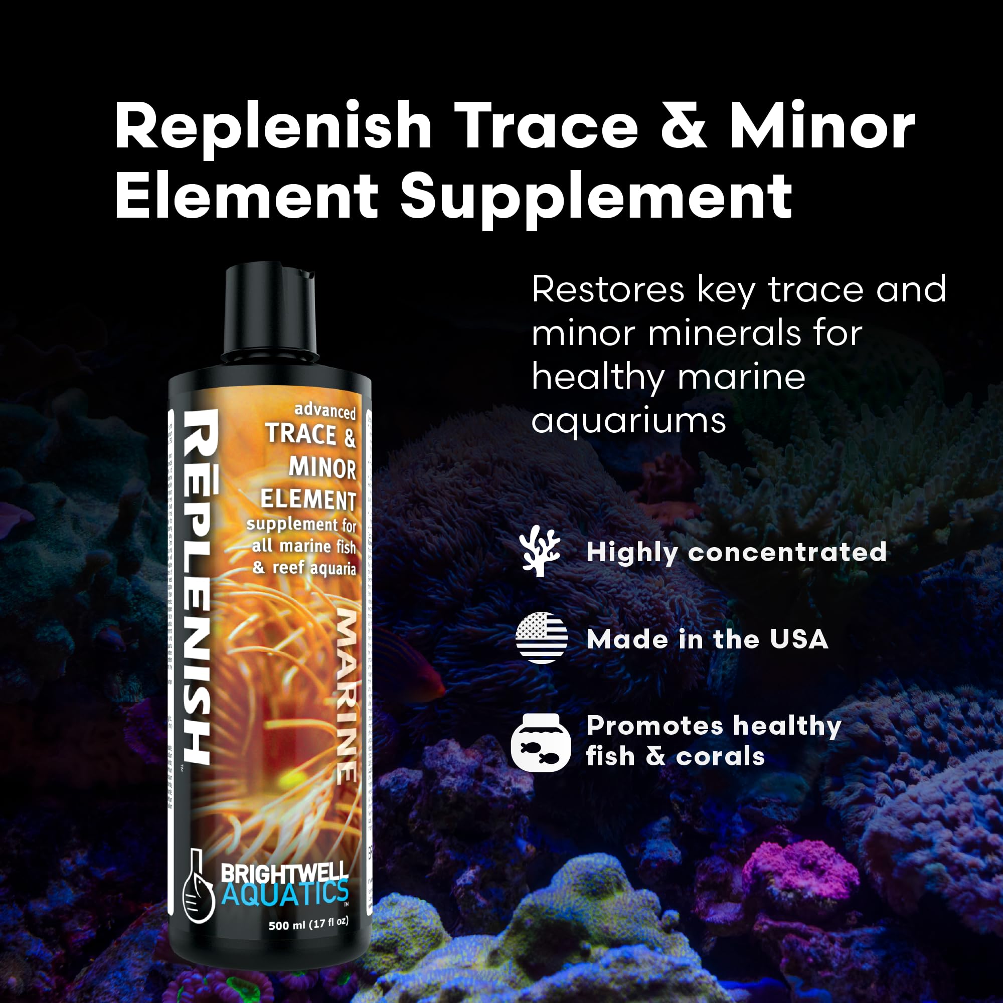 Brightwell Aquatics Rēplenish, botella-vertido: dosificación directa para reponer minerales