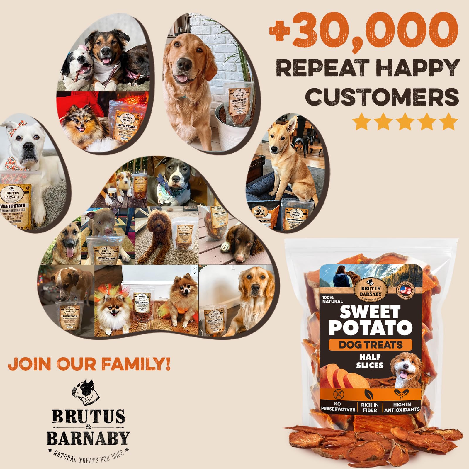BRUTUS & BARNABY aroma natural de patata dulce en snack