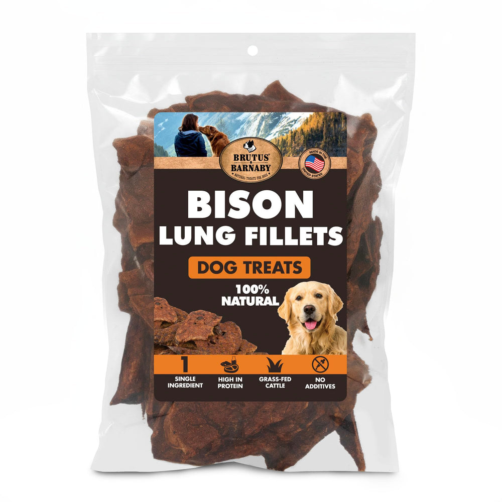 BRUTUS & BARNABY filetes pulmón de bisonte para perros, alta proteína.