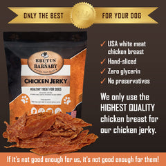 Brutus & Barnaby tiras de pollo premium deshidratadas para premiar