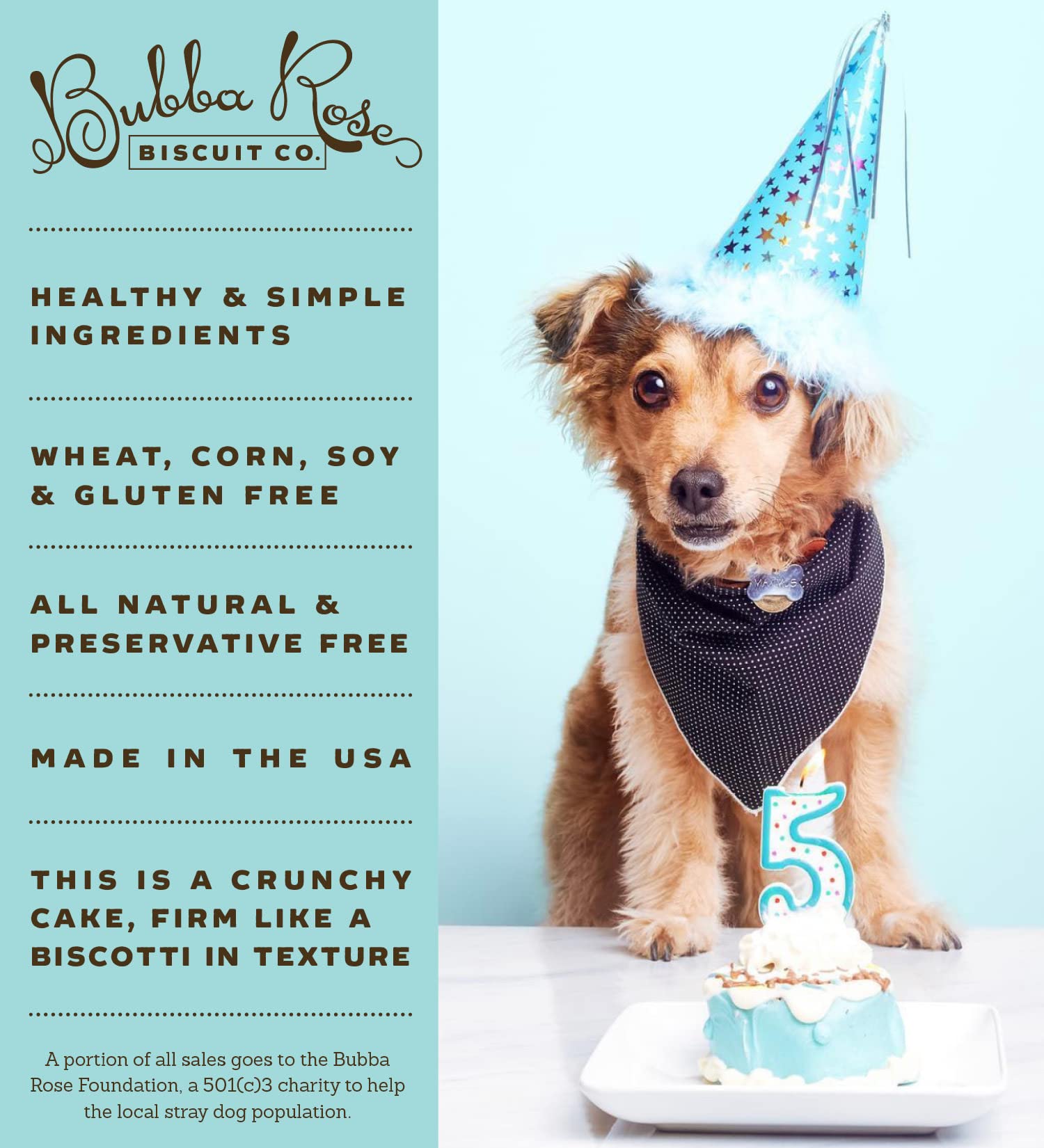 Bubba Rose Made in USA bakery label on packaging signals quality.