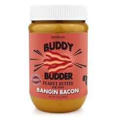 BUDDY BUDDER Beurre d'arachide au bacon, emballage prêt à l'emploi.