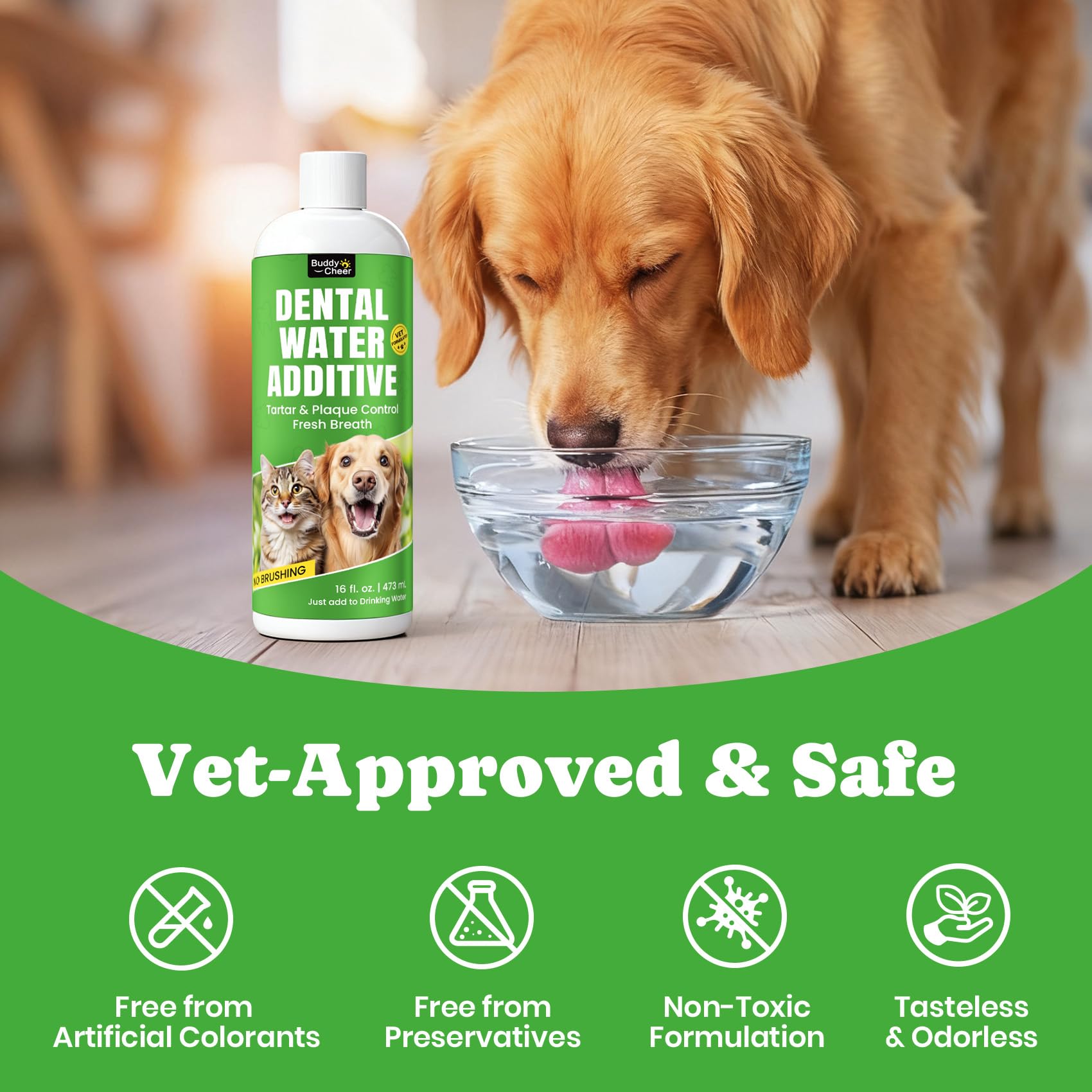 BuddyCheer: uso fácil al añadir al cuenco de agua.