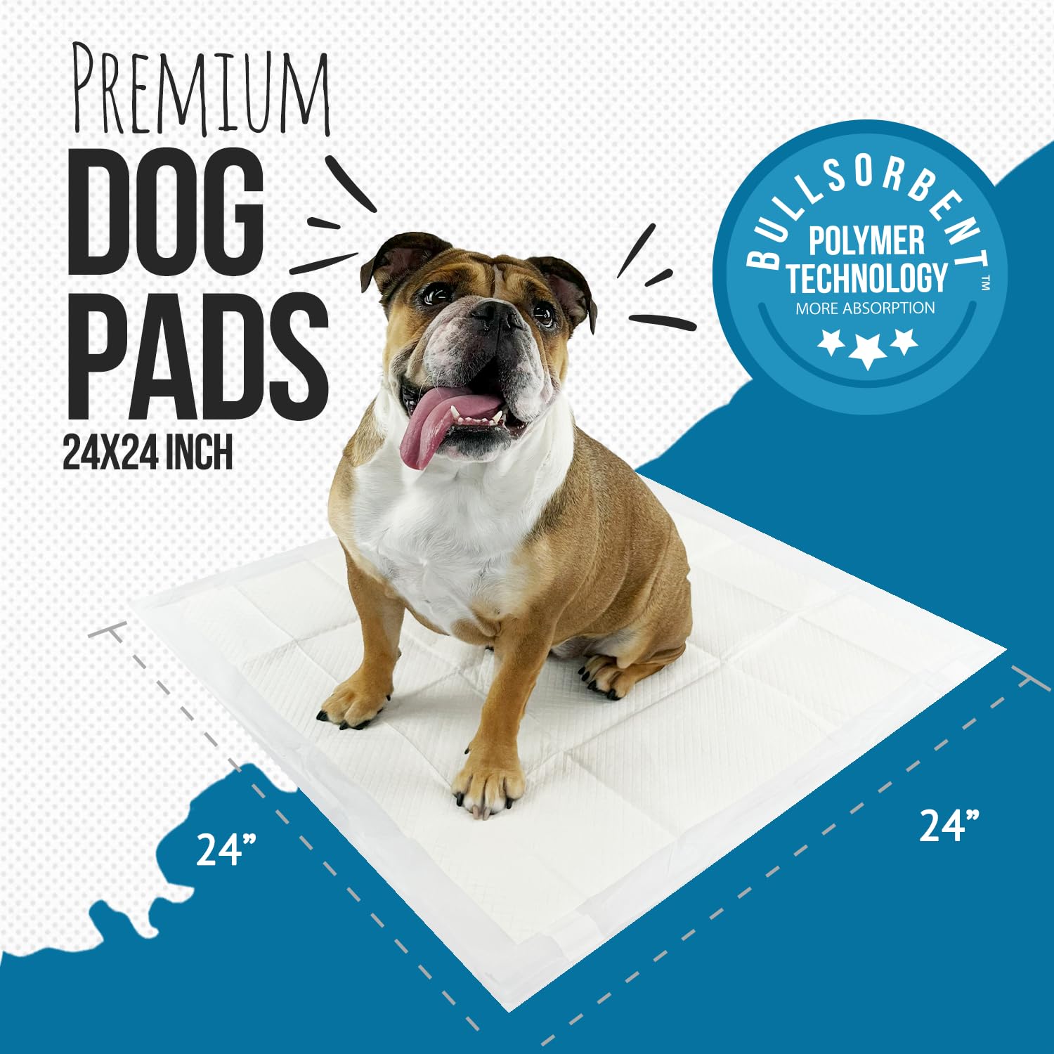 Bulldogology almohadilla 24x24 6 capas de absorción para suelos secos
