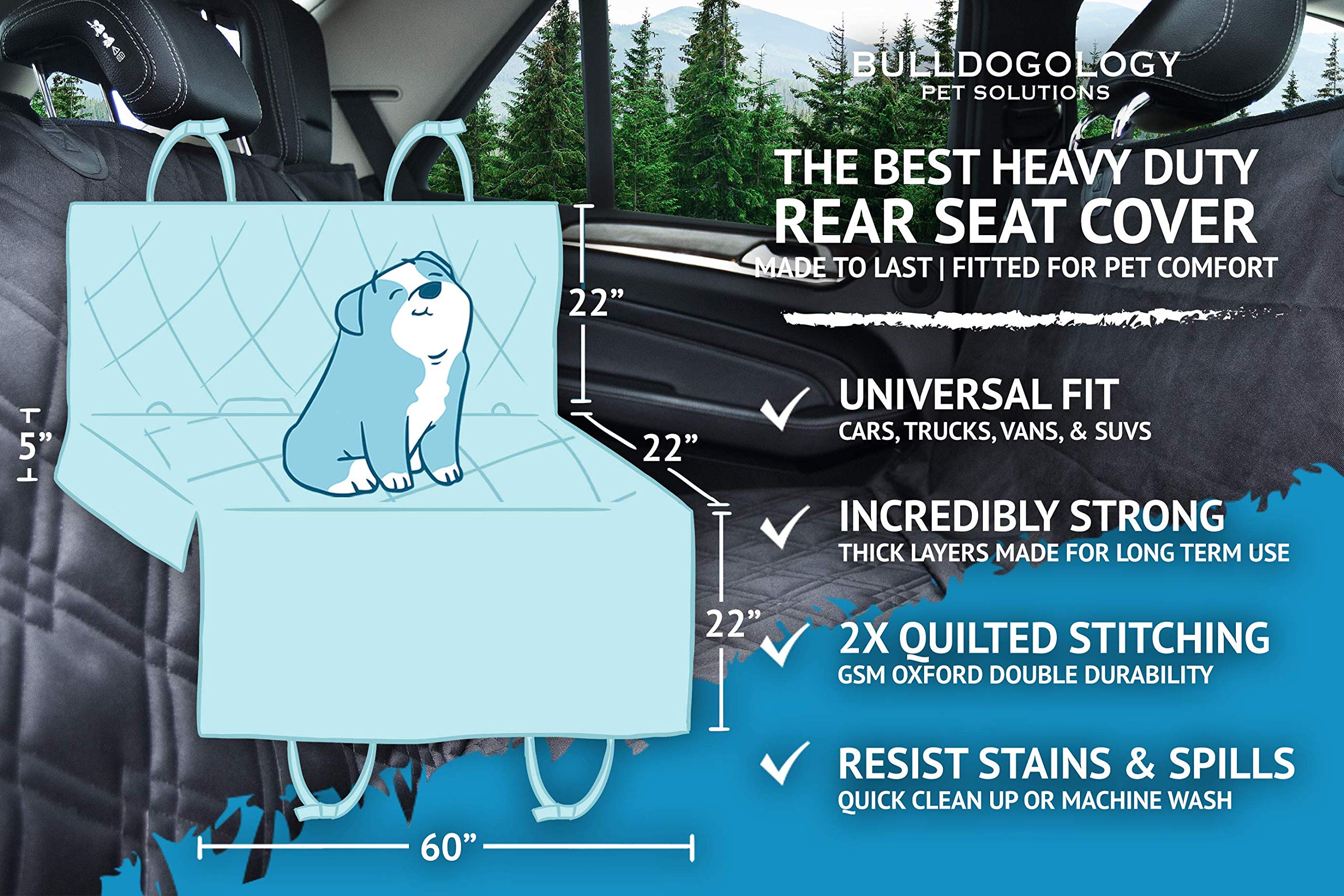 Bulldogology Revestimiento Impermeable Derrame: evita manchas y facilita limpieza diaria.