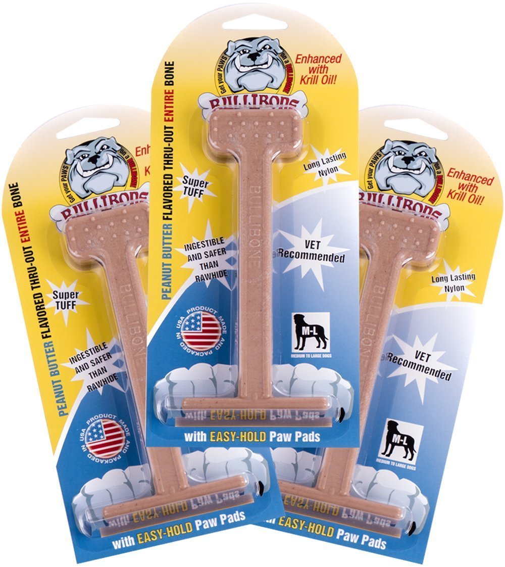 Bullibone hueso-nylon-durable para masticadores agresivos, ideal para entretenimiento seguro.