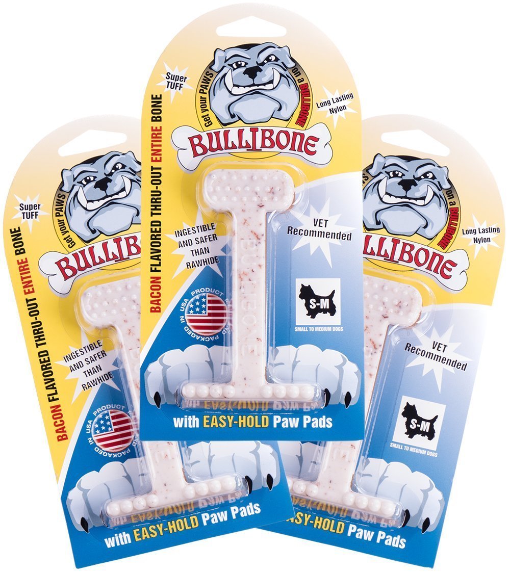 Bullibone hueso de nylon duradero para perros agresivos, ideal para masticación intensa