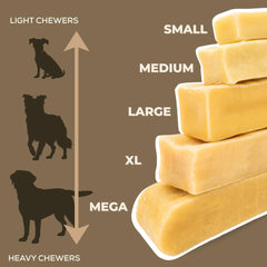 Bully Bunches masticable yak textura-dura, ideal para masticación prolongada.