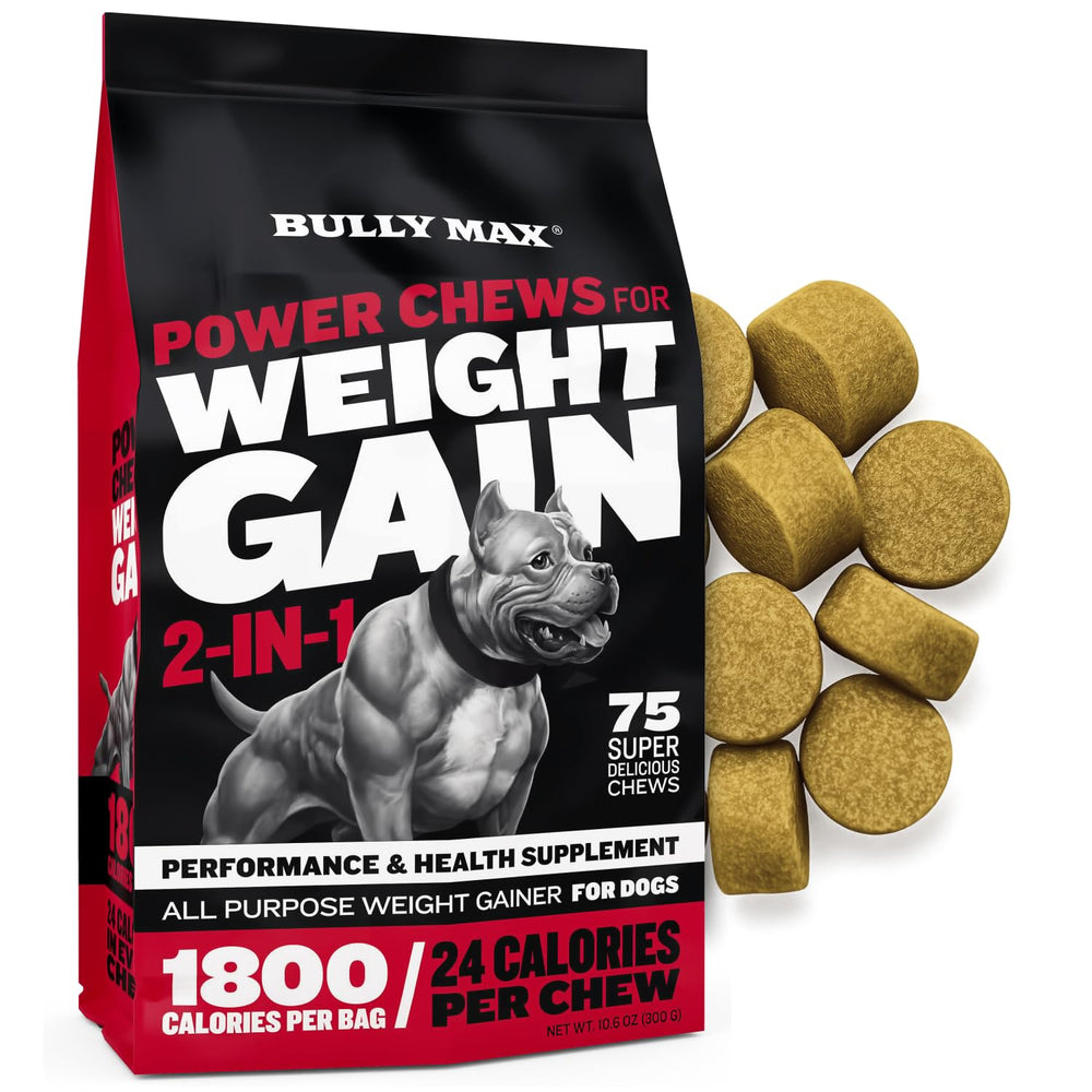 Bully Max Weight Gainer: paquete con masticables, alto calorías para apoyo de peso
