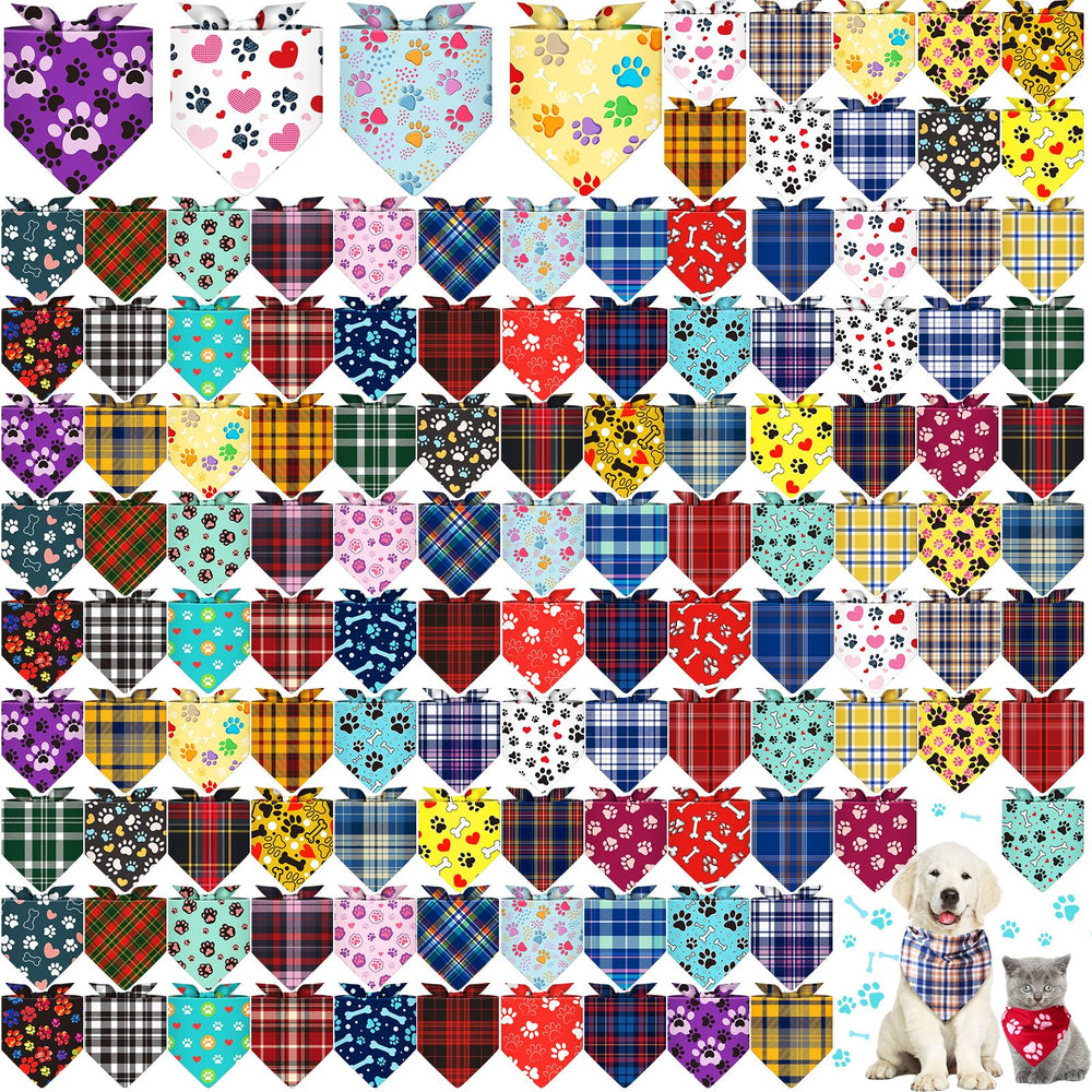 Bandanas para perro Bulyoou con patrones variados, ideales para paseos coloridos.