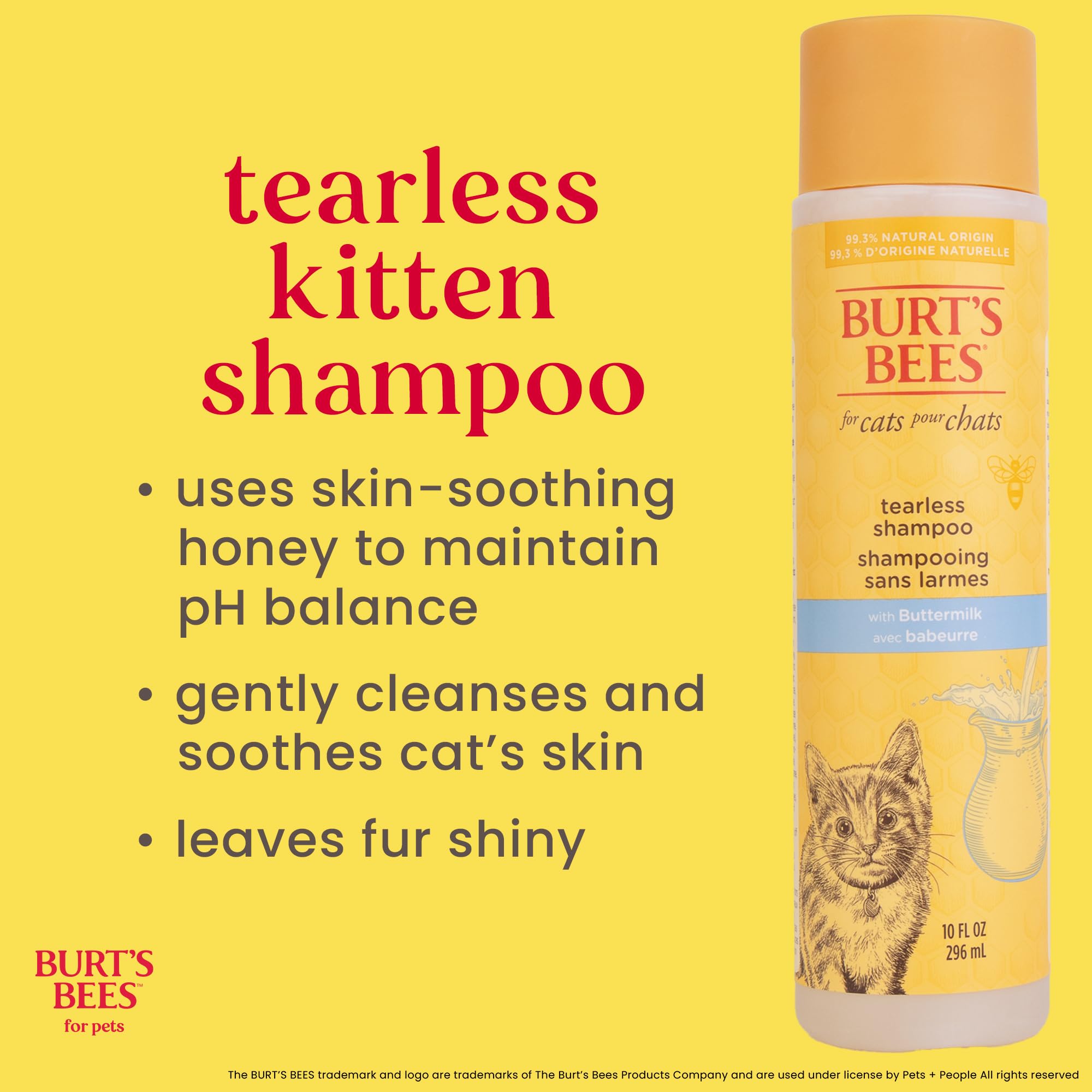 Suero de leche y miel de BURT'S BEES FOR PETS, limpieza suave del pelaje