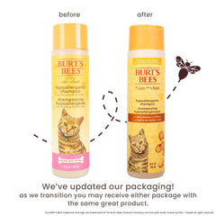 Burts Bees para Mascotas champú gato espuma suave durante el lavado.